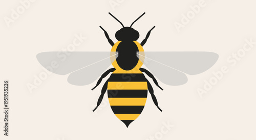 Closeup of a yellow bee insect.