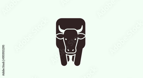Black bull head logo design.