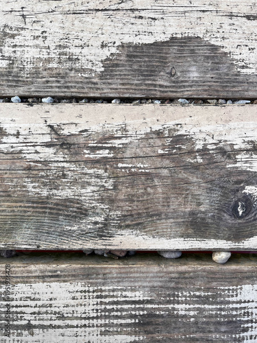 Texture of worn boards, old wood, peeling paint