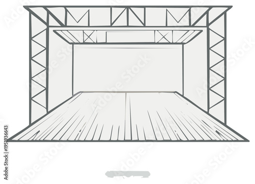 Concert stage structure for performance and event lighting and sound equipment
