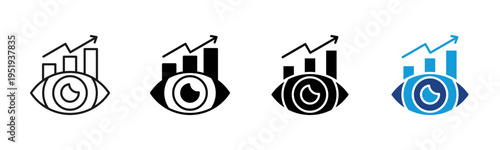 Vision Chart icon set multiple style collection