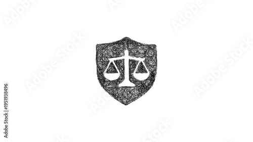 Sketch lawful basis icon animation - smooth progressive reveal