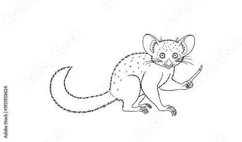 Aye-aye outline vector