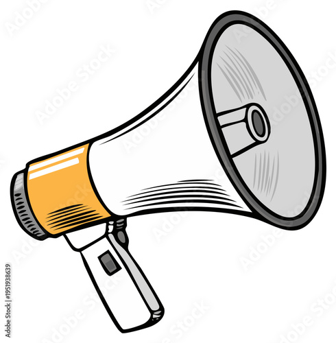 Handheld Megaphone Device for Amplifying Sound Announcements and Public Speaking