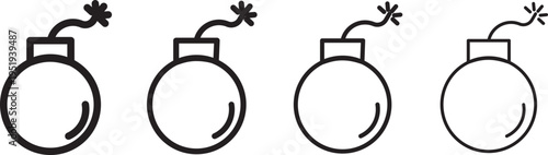 bomb icon vector for web,  Time bomb icon for web apps, mobile apps