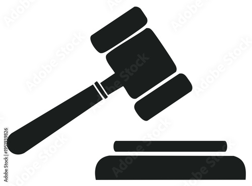 Legal Gavel and Sound Block Icon Representing Justice, Authority, and Decisions