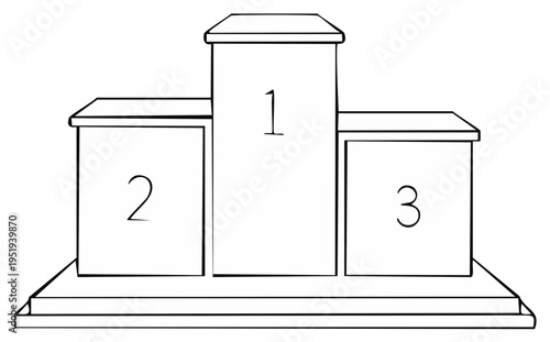 Victory Podium Stand with First Second Third Place Ranking Numbers Illustration for Achievement and Success