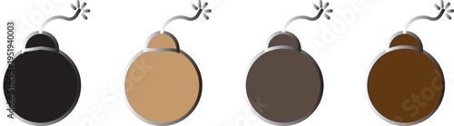 bomb icon vector for web,  Time bomb icon for web apps, mobile apps