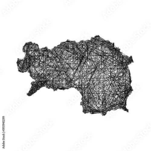 Sketch Steiermark outline map design