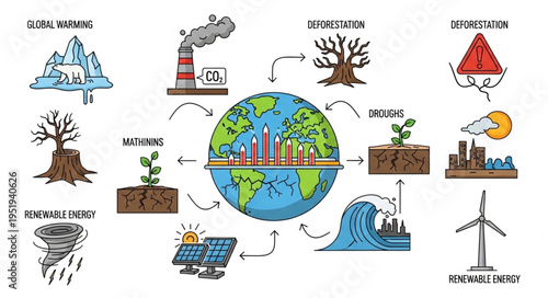 Climate Change and Environmental Impact - A Visual Representation of Global Issues.