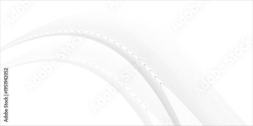  Abstract black wave lines on white background.  Digital frequency track equalizer. Stylized line art background. Vector illustration. Wave with lines created using the blend tool.