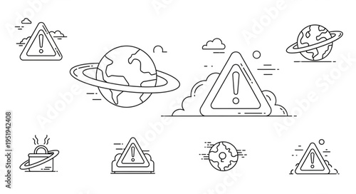 Conceptual Illustration of Global Risks and Planetary Threats.