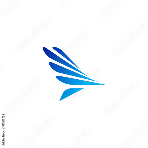 air plane logo icon abstract wing with the shape of a Jet Airplane Tail icon