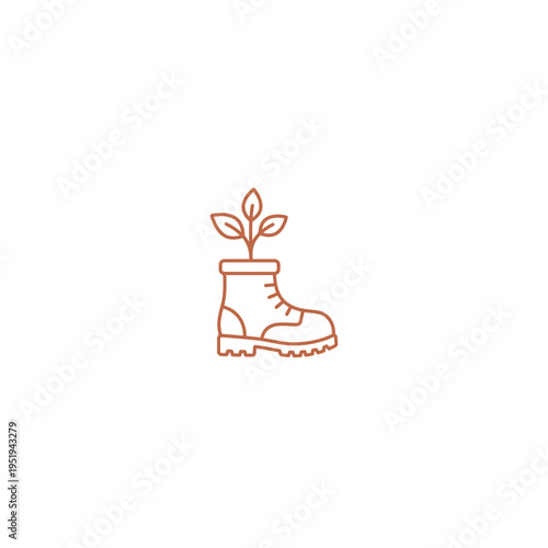 Boot Seedling Monoline Icon