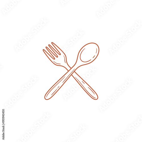 Wooden Utensils Monoline Icon