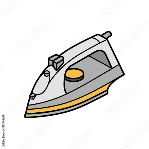 An illustration of a household iron, a device used for smoothing clothes.