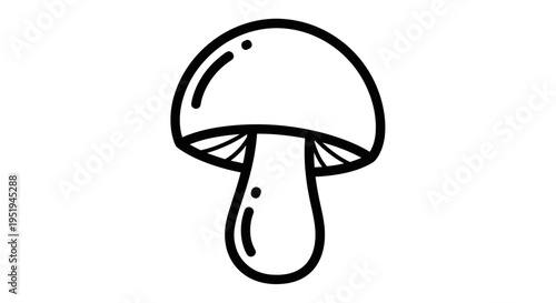 Simple mushroom icon outline vector illustration on white background
