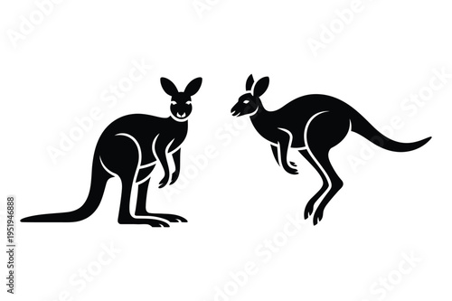 Kangaroo silhouette vector illustration