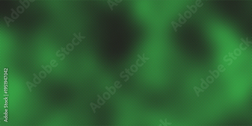 Abstract green particle halftone surface, smooth gradient transitions with dense dotted texture.