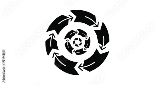 Eco friendly recycling symbol with arrows and globe in circular motion sustainable environmentally friendly concept illustration