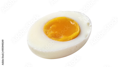 Quadro su tela Perfectly cooked hard-boiled chicken egg cut in half, revealing a vibrant yellow