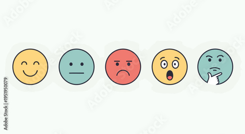 Emotions faces icons emoticons expressions.