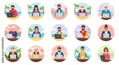 People Working on Laptops Remotely.