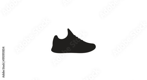 A striking black sneaker showcased in a minimalist silhouette
