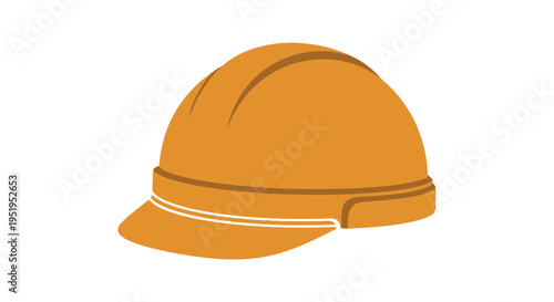 Yellow Hard Hat Vector Illustration - Industrial Safety Helmet Icon Isolated on White Background