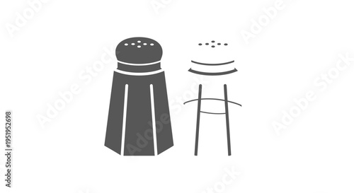 Minimalist Salt and Pepper Shakers Icon Vector Illustration for Kitchen and Dining