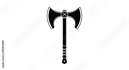 Black double battle axe design a striking weapon silhouette