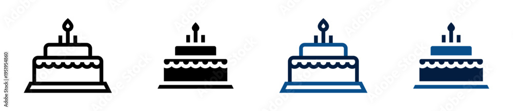 Obraz premium Iconos de pastel de cumpleaños. Celebración y eventos festivos. Ilustración vectorial