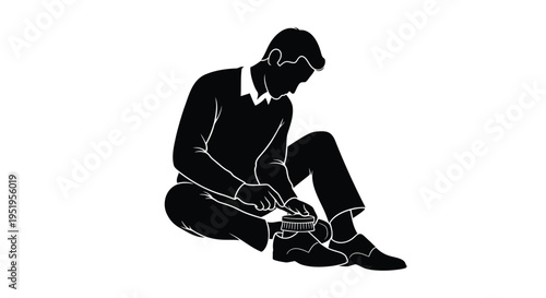 Vector illustration of a businessman tied up with chains