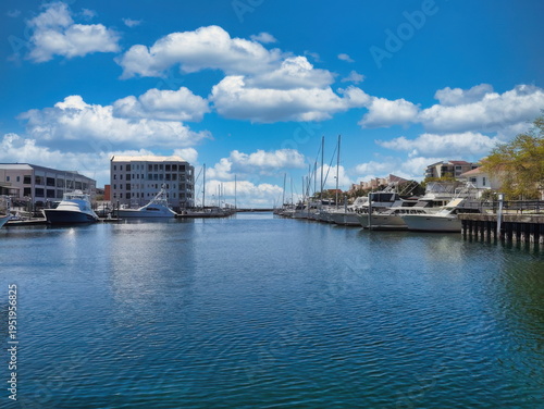 Marina Waterway and Waterfront Buildings at Pensacola Bay