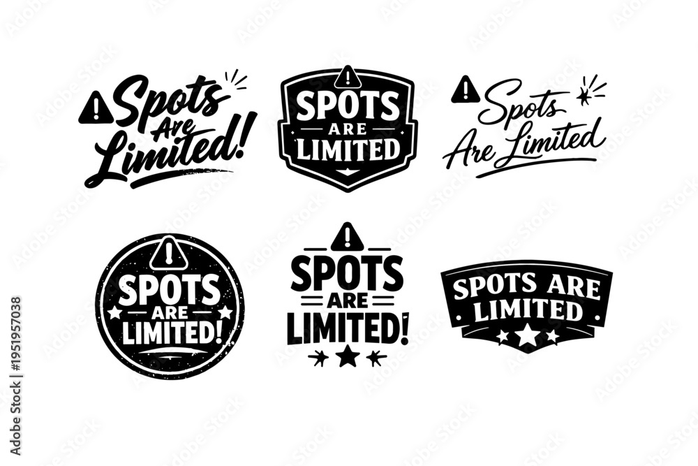 Obraz premium Spots are limited collection of bold black and white graphic logos