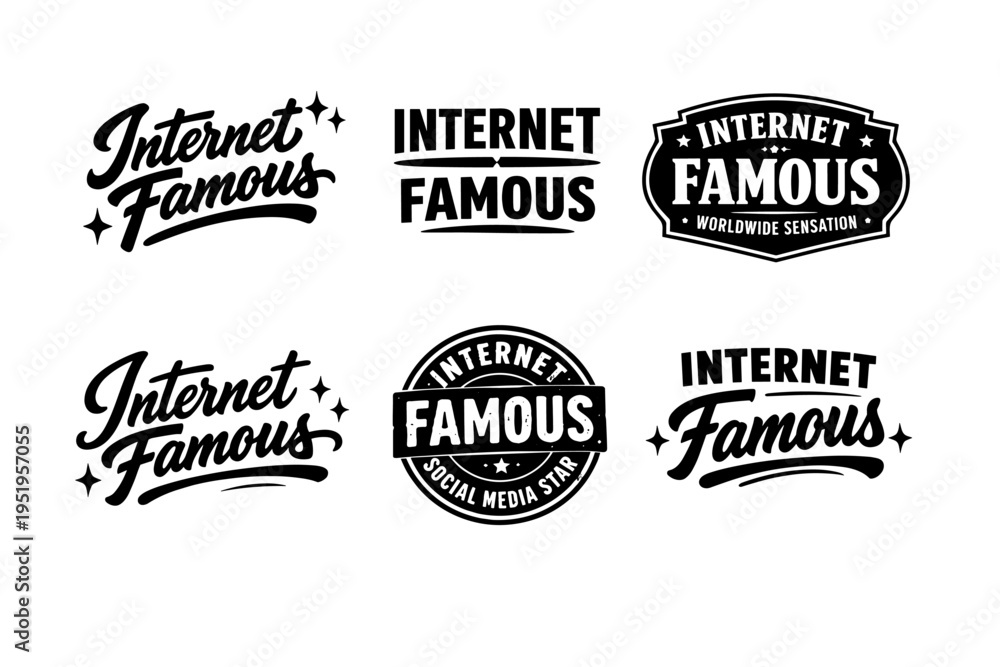 Fototapeta premium Internet famous logo designs in various vintage and modern styles