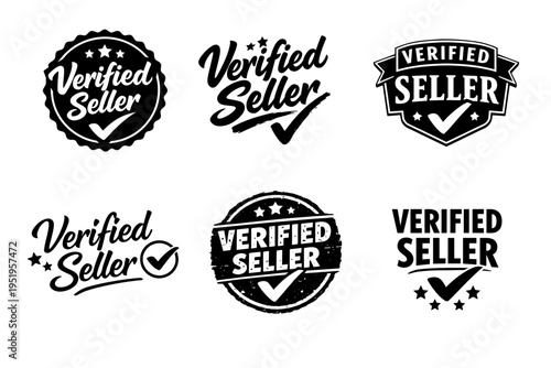 Verified seller badges collection for online marketplace trust