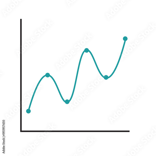 Financial growth line graph vector
