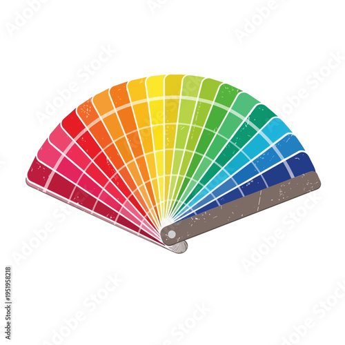 Colorful fan color palette swatch, graphic design tool