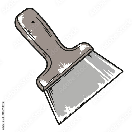 Handheld Scraper Tool Illustration