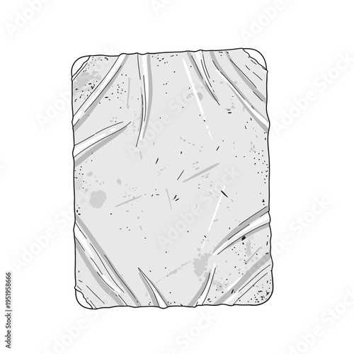 Wrapped object, plastic film, abstract texture