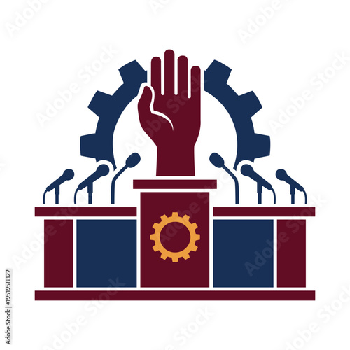 Labor Union Speech Vector Icon