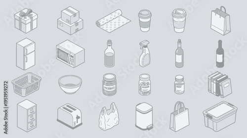 Collection of various food and drink icons.