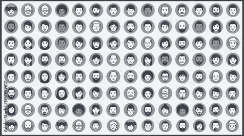 A collection of various emoticon faces.