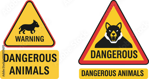 Warning signs for dangerous animals