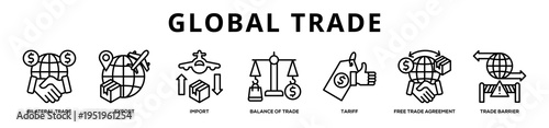 Global Trade web banner icon illustration