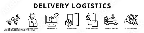 Delivery Logistics web banner icon illustration