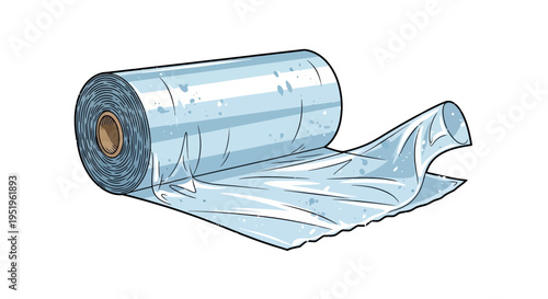 Clear Plastic Wrap Roll Unfurled