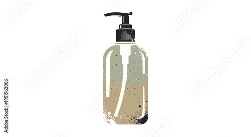 Hand soap dispenser bottle with textured finish, isolated on white background
