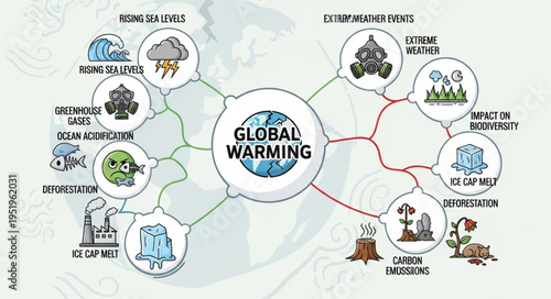 Global Warming Effects - A Visual Representation of Climate Change Impacts.